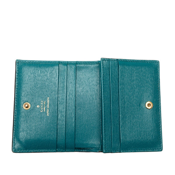 グッチ ×ヒグチユウコ YUKO HIGUCHI 二つ折り財布 コンパクトウォレット 658244 ブルー マルチカラー PVC レザー レディース GUCCI 【中古】