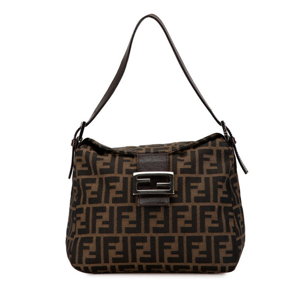 フェンディ ズッカ マンマバケット ハンドバッグ ワンショルダーバッグ 264260 ブラウン キャンバス レザー レディース FENDI 【中古】