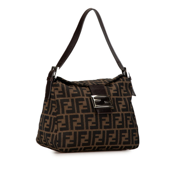 フェンディ ズッカ マンマバケット ハンドバッグ ワンショルダーバッグ 264260 ブラウン キャンバス レザー レディース FENDI 【中古】