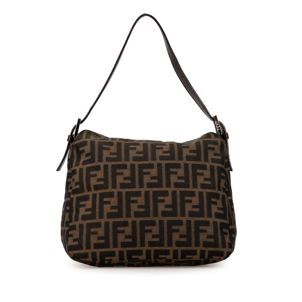 フェンディ ズッカ マンマバケット ハンドバッグ ワンショルダーバッグ 264260 ブラウン キャンバス レザー レディース FENDI 【中古】