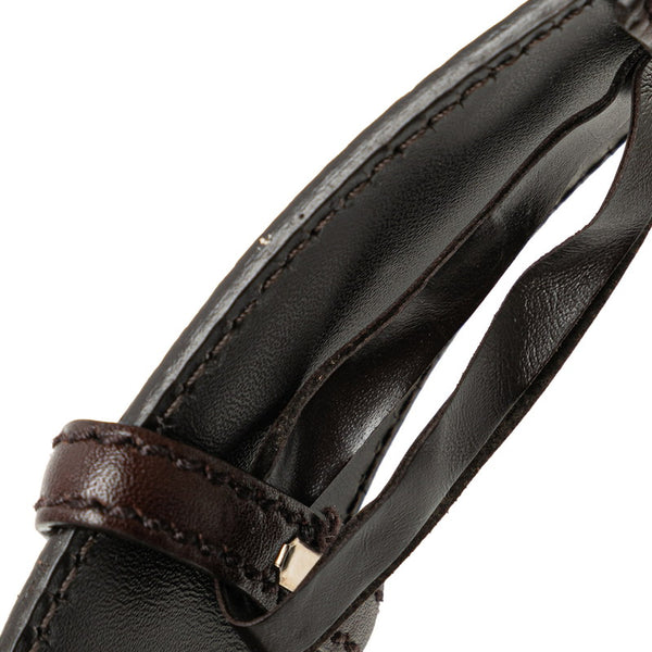 グッチ グッチシマ インターロッキングG ベルト 85/34 114984 ブラウン シルバー レザー レディース GUCCI 【中古】