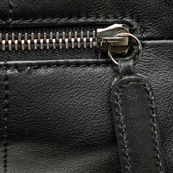 シャネル チョコバー ハンドバッグ ブラック ラムスキン レディース CHANEL 【中古】