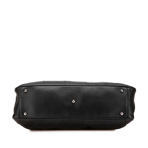 シャネル チョコバー ハンドバッグ ブラック ラムスキン レディース CHANEL 【中古】