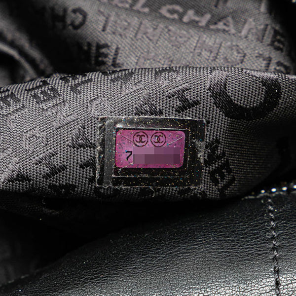 シャネル チョコバー ハンドバッグ ブラック ラムスキン レディース CHANEL 【中古】