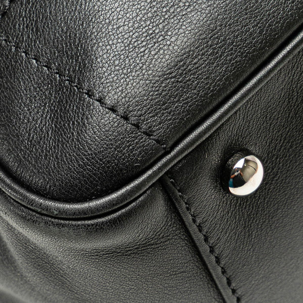 シャネル チョコバー ハンドバッグ ブラック ラムスキン レディース CHANEL 【中古】