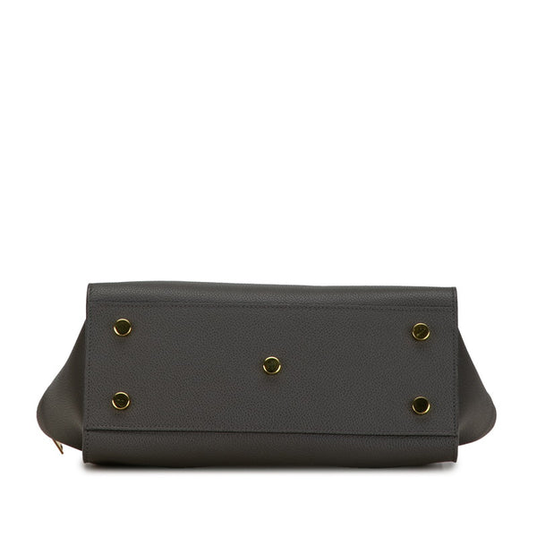 サンローラン ダウンタウン ベイビー ハンドバッグ ショルダーバッグ 2WAY 635346 グレー カーフ レザー レディース SAINT LAURENT 【中古】