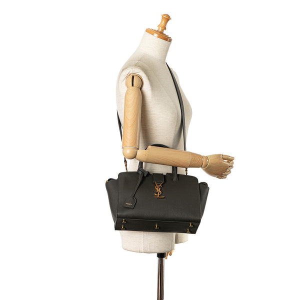 サンローラン ダウンタウン ベイビー ハンドバッグ ショルダーバッグ 2WAY 635346 グレー カーフ レザー レディース SAINT LAURENT 【中古】