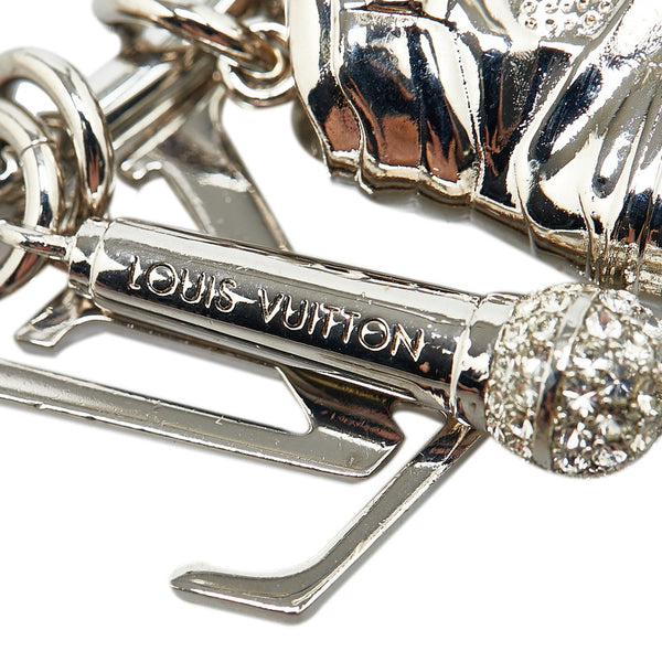 ルイ ヴィトン ポルトクレ ラウンドリング キーリング キーホルダー M68854 シルバー メタル レディース LOUIS VUITTON 【中古】
