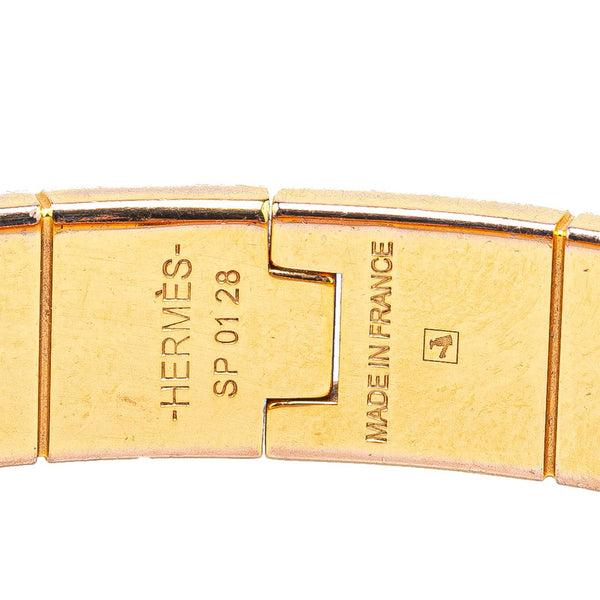 エルメス シャルニエールPM 七宝焼き バングル ゴールド マルチカラー メッキ レディース HERMES 【中古】