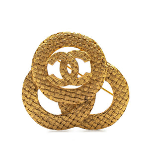 シャネル ヴィンテージ ココマーク 編み込み ブローチ ゴールド メッキ レディース CHANEL 【中古】