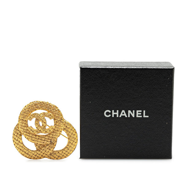 シャネル ヴィンテージ ココマーク 編み込み ブローチ ゴールド メッキ レディース CHANEL 【中古】