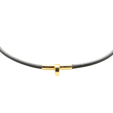 エルメス ドゥーブルケリー チョーカー ネックレス ブラック ゴールド レザー メッキ レディース HERMES 【中古】