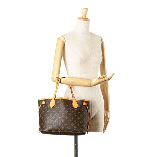 ルイ ヴィトン モノグラム ネヴァーフルPM ハンドバッグ トートバッグ M40155 ブラウン PVC レザー レディース LOUIS VUITTON 【中古】