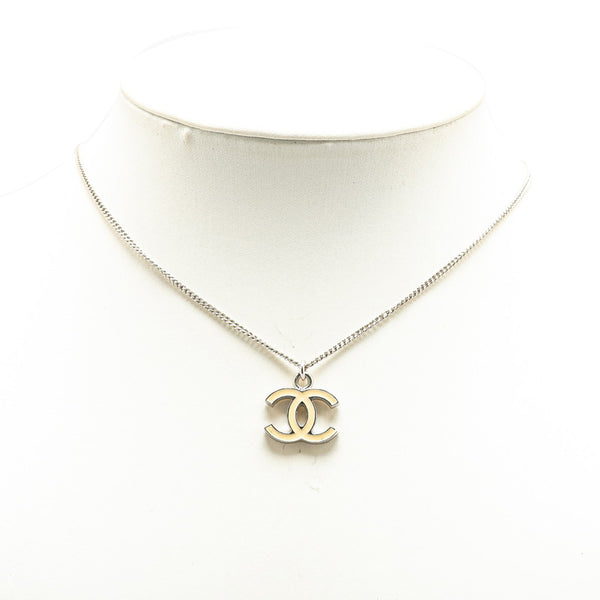 シャネル ココマーク ネックレス シルバー ベージュ メタル レディース CHANEL 【中古】
