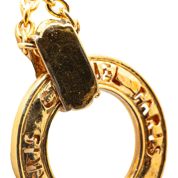 シャネル ロゴ ラウンド サークル ネックレス ゴールド メッキ レディース CHANEL 【中古】
