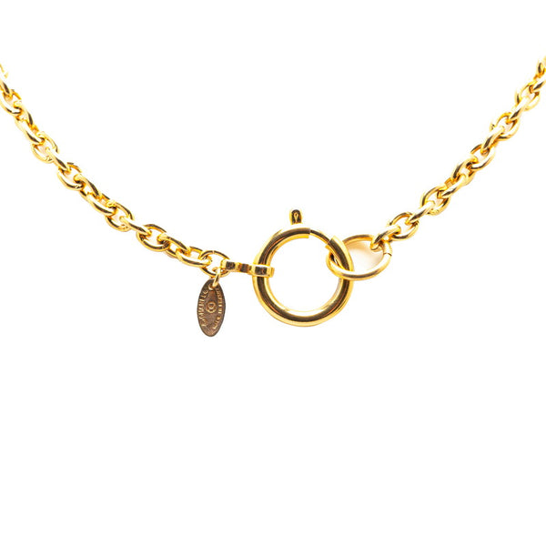 シャネル ロゴ ラウンド サークル ネックレス ゴールド メッキ レディース CHANEL 【中古】