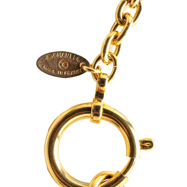 シャネル ロゴ ラウンド サークル ネックレス ゴールド メッキ レディース CHANEL 【中古】