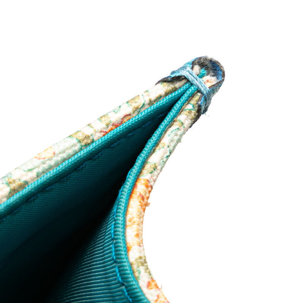 グッチ × LIBERTY リバティ チルドレンズ フラワー 花 トートバッグ ハンドバッグ 550763 ライトブルー オレンジ マルチカラー キャンバス レザー レディース GUCCI 【中古】