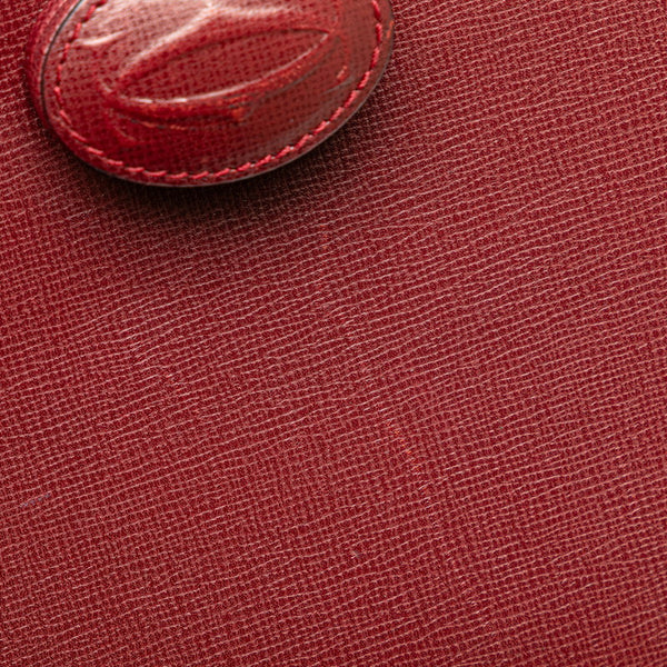 カルティエ マストライン ハンドバッグ トートバッグ ボルドー ワインレッド レザー レディース CARTIER 【中古】