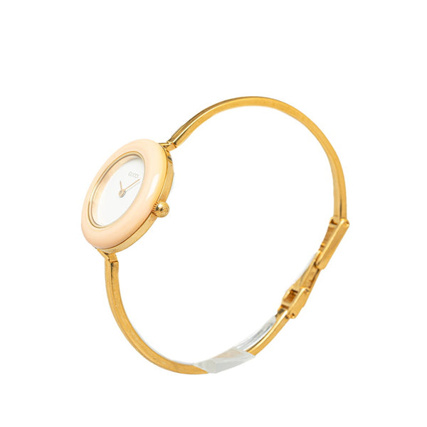 グッチ チェンジベゼル 腕時計 11/12.2 手巻き ホワイト文字盤 メッキ プラスチック レディース GUCCI 【中古】