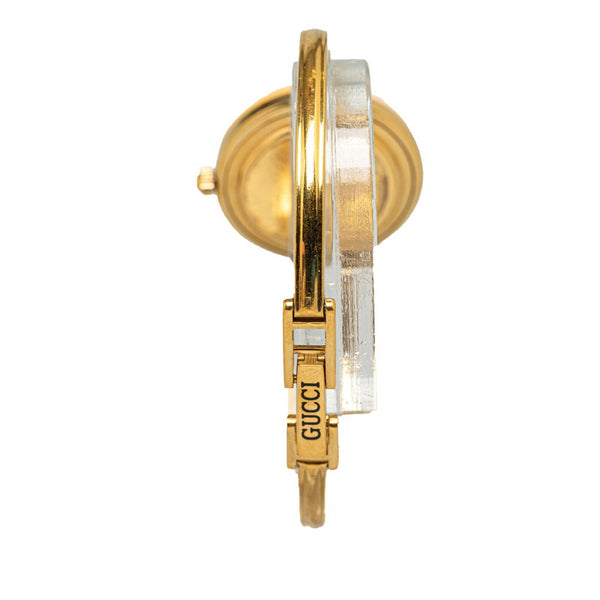 グッチ チェンジベゼル 腕時計 11/12.2 手巻き ホワイト文字盤 メッキ プラスチック レディース GUCCI 【中古】