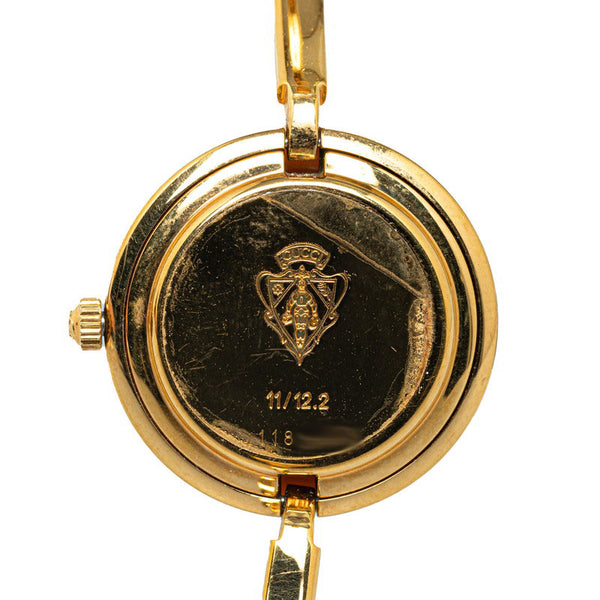 グッチ チェンジベゼル 腕時計 11/12.2 手巻き ホワイト文字盤 メッキ プラスチック レディース GUCCI 【中古】