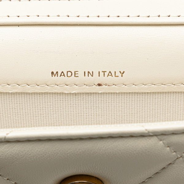 シャネル シャネル19 ミニ チェーン ショルダーバッグ ホワイト ゴールド シルバー ラムスキン レディース CHANEL 【中古】