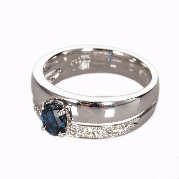 Pt900 プラチナ サファイア0.46ct ダイヤ0.17ct リング 指輪 レディース 11.5号 【中古】