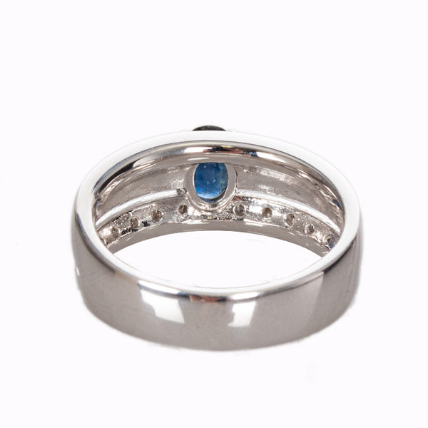 Pt900 プラチナ サファイア0.46ct ダイヤ0.17ct リング 指輪 レディース 11.5号 【中古】