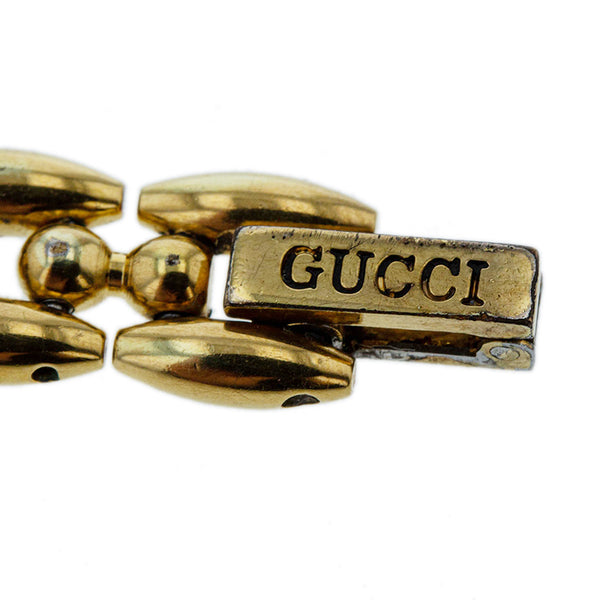 グッチ チェンジベゼル 5 ゴールド メッキ 腕時計 レディース GUCCI クオーツ ホワイト文字盤 【中古】