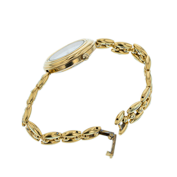 グッチ チェンジベゼル 5 ゴールド メッキ 腕時計 レディース GUCCI クオーツ ホワイト文字盤 【中古】