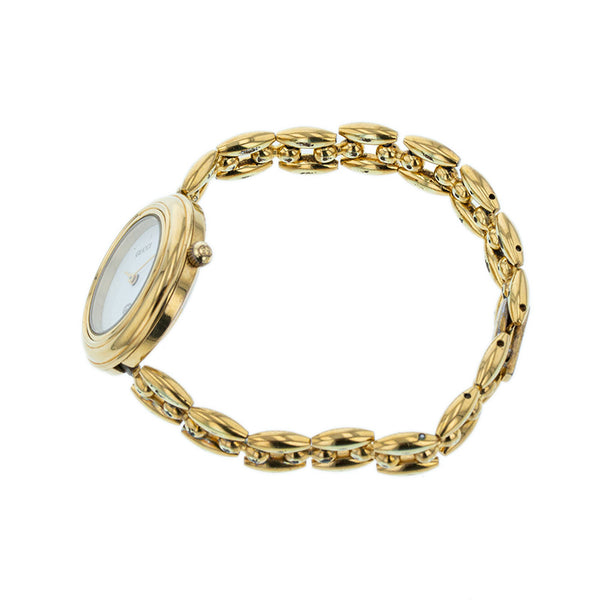 グッチ チェンジベゼル 5 ゴールド メッキ 腕時計 レディース GUCCI クオーツ ホワイト文字盤 【中古】