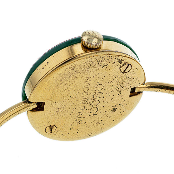 グッチ チェンジベゼル 11 ゴールド メッキ 腕時計 レディース GUCCI クオーツ ホワイト文字盤 【中古】