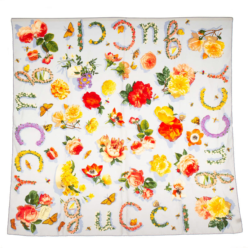 グッチ フラワー スカーフ マルチ シルク レディース GUCCI 【中古】
