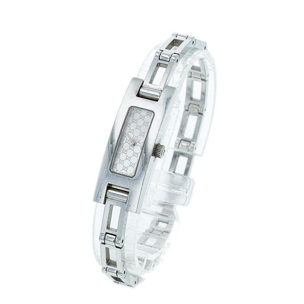 グッチ 3900L シルバー ステンレススチール 腕時計 レディース GUCCI クオーツ ホワイト文字盤 【中古】