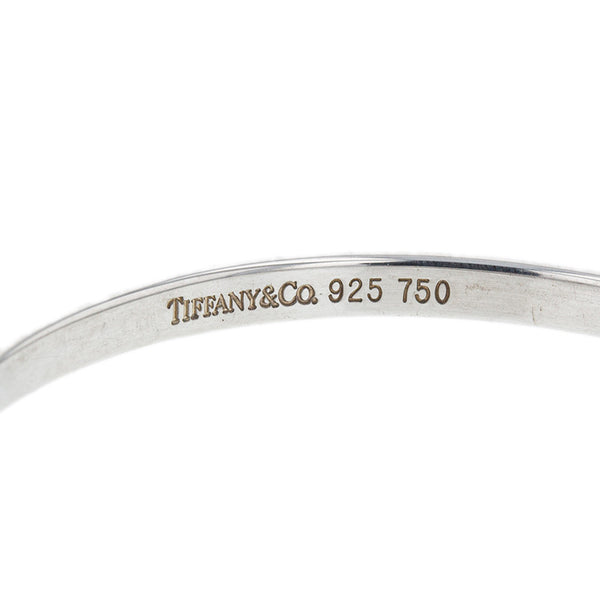 ティファニー SV925 シルバー K18 ゴールド ラブノット フック&アイ バングル レディース TIFFANY&Co. 【中古】