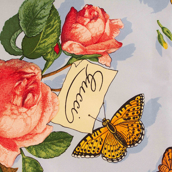 グッチ フラワー スカーフ マルチ シルク レディース GUCCI 【中古】