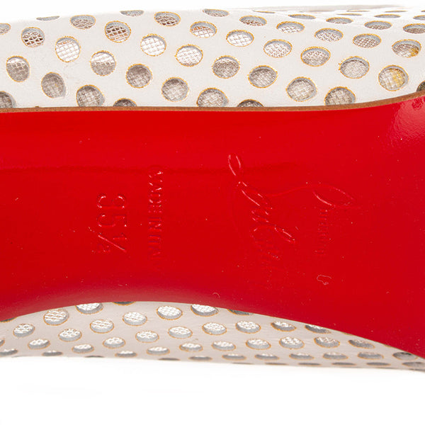 クリスチャンルブタン グニポンプ100 スタッズ 1170493 ホワイト レザー パンプス レディース Christian Louboutin 【中古】