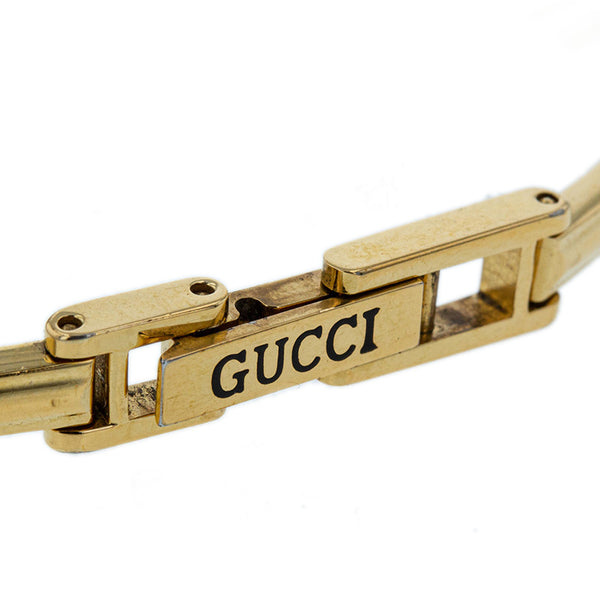 グッチ チェンジベゼル 11 ゴールド メッキ 腕時計 レディース GUCCI クオーツ ホワイト文字盤 【中古】