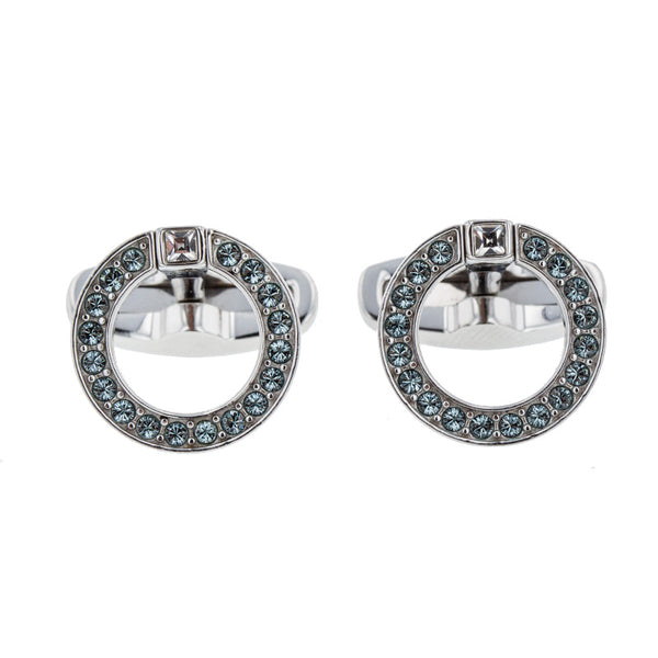 スワロフスキー ラインストーン カフス シルバー ブルー メタル レディース SWAROVSKI 【中古】