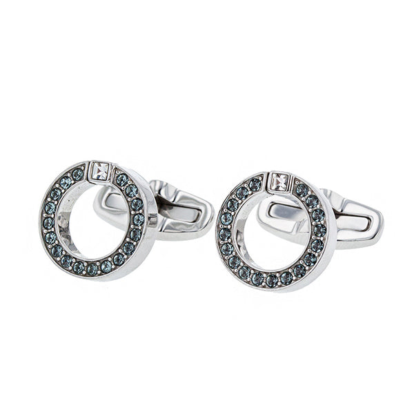 スワロフスキー ラインストーン カフス シルバー ブルー メタル レディース SWAROVSKI 【中古】