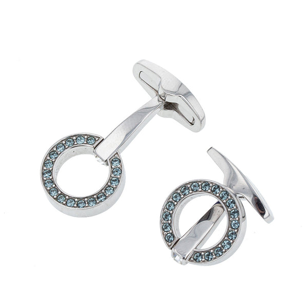 スワロフスキー ラインストーン カフス シルバー ブルー メタル レディース SWAROVSKI 【中古】
