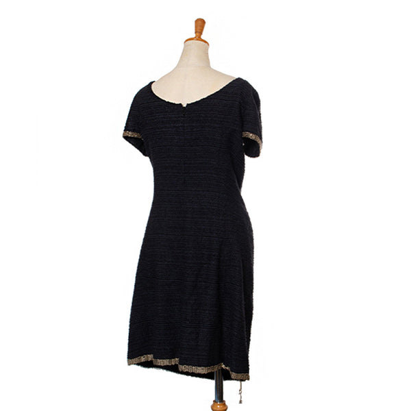 シャネル ココマーク ワンピース ブラック シルク メッキ レディース CHANEL 【中古】