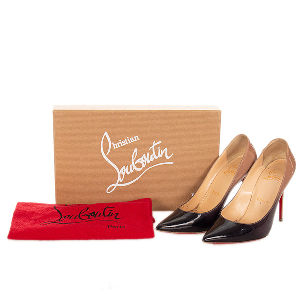 クリスチャンルブタン グラデーション ベージュ ブラック パテントレザー パンプス レディース Christian Louboutin 【中古】