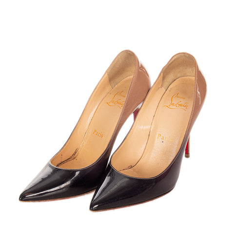 クリスチャンルブタン グラデーション ベージュ ブラック パテントレザー パンプス レディース Christian Louboutin 【中古】