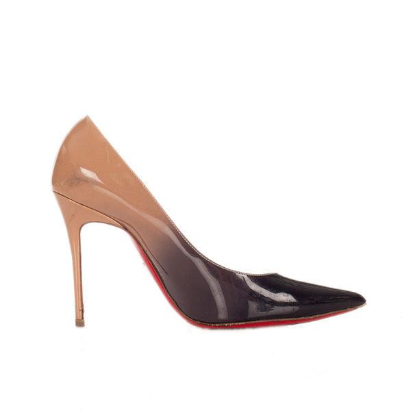 クリスチャンルブタン グラデーション ベージュ ブラック パテントレザー パンプス レディース Christian Louboutin 【中古】
