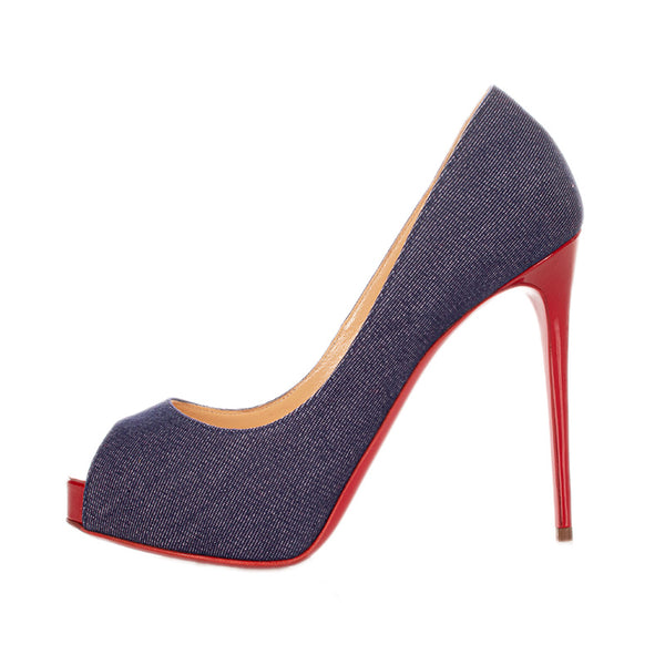 クリスチャンルブタン パンプス ブルー レッド デニム レザー レディース Christian Louboutin 【中古】