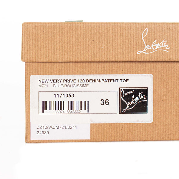 クリスチャンルブタン パンプス ブルー レッド デニム レザー レディース Christian Louboutin 【中古】