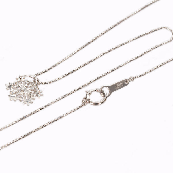 Pt1000 プラチナ Pt850 プラチナ ダイヤ0.10ct 雪印モチーフ ネックレス レディース 【中古】