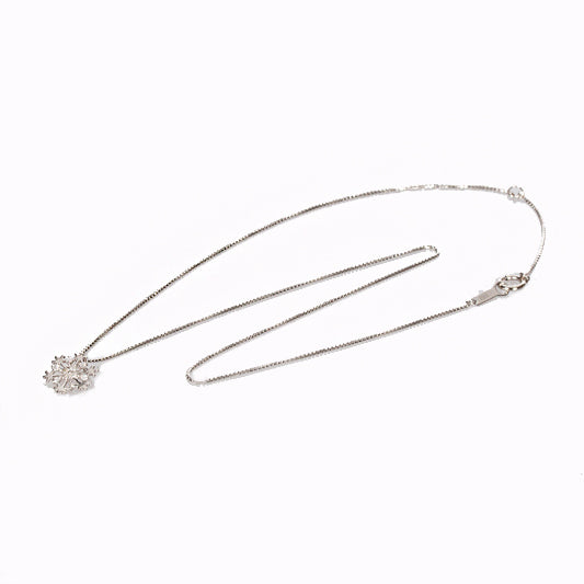 Pt1000 プラチナ Pt850 プラチナ ダイヤ0.10ct 雪印モチーフ ネックレス レディース 【中古】